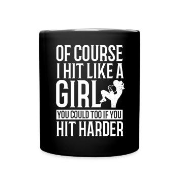 Kickboxen Boxen Kickboxer Muay Thai - Tasse einfarbig - Schwarz - Vorne