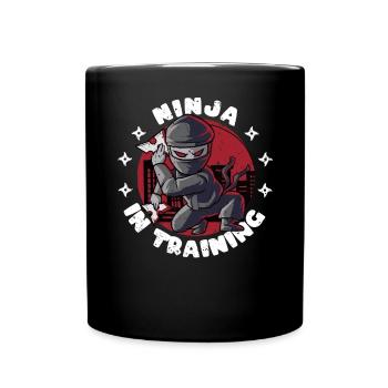 Ninja in Training Warrior Kids - Tasse einfarbig - Schwarz - Vorne