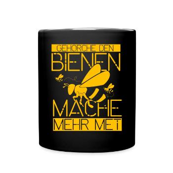 Lustige Imker Geschenke Hobbyimker Imkerei Biene - Tasse einfarbig - Schwarz - Vorne