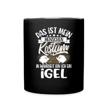 Igel - Tasse einfarbig - Schwarz - Vorne