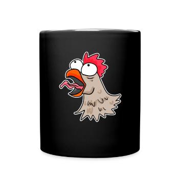 Poulet tête poulet - Mug uni - noir - Devant