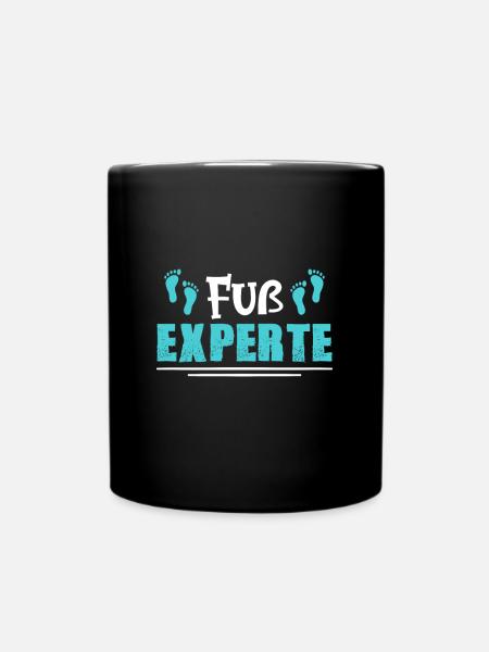 Fuß Experte - Tasse einfarbig - Schwarz