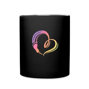 Cœur de pied - Mug uni - noir - Devant