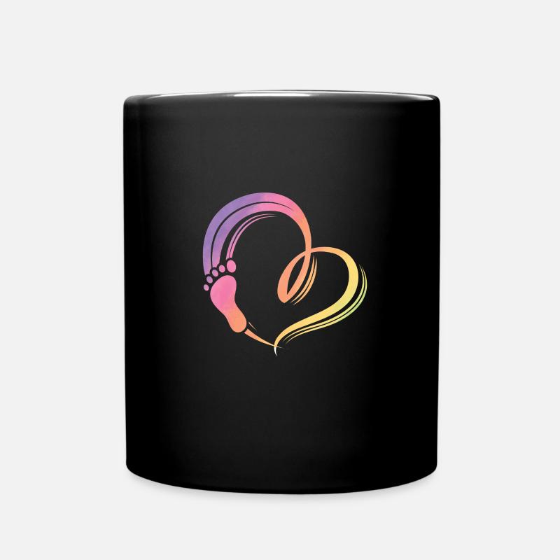 Fuß Herz - Tasse einfarbig - Schwarz