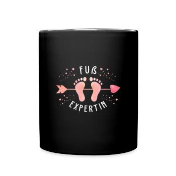 Fuß Expertin - Tasse einfarbig - Schwarz - Vorne