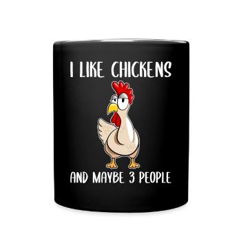 Poulets sort Drôle poulet cadeau poules - Mug uni - noir - Devant