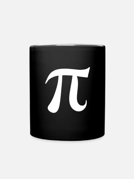 Pi Zeichen weiß Symbol - Tasse einfarbig - Schwarz
