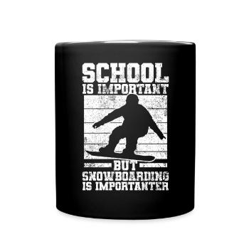 Snowboarden Snowboarder Snowboard - Tasse einfarbig - Schwarz - Vorne
