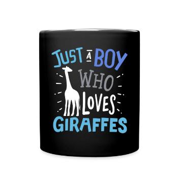 Giraffen Giraffe - Tasse einfarbig - Schwarz - Vorne