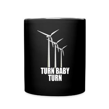 Wind wheel Turn Baby Turn Wind Power Electricity Renewable - Full Colour Mug - black - Front