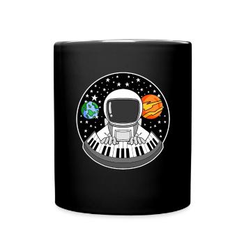 Astronaut plays piano - Full Colour Mug - black - Front