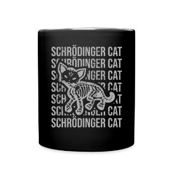 Schrödinger chat geek geek physicien science - Mug uni - noir - Devant