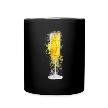 Aquarelles en verre Prosecco - Mug uni - noir - Devant