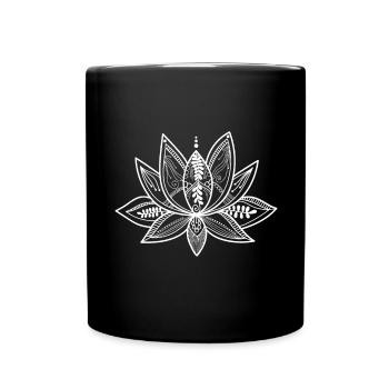 Lotus Meditation Yoga blanc - Mug uni - noir - Devant