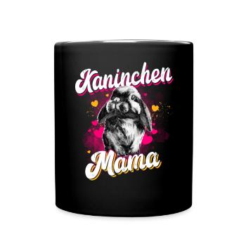 Kaninchen Mama - Tasse einfarbig - Schwarz - Vorne