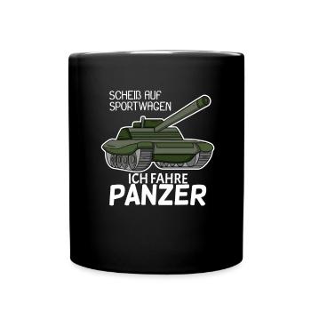 Panzer Militär Geschenk - Tasse einfarbig - Schwarz - Vorne