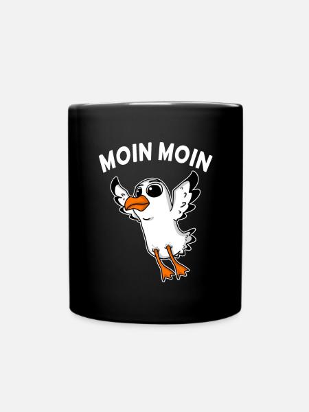 Moin Moin Baby Möwe - Tasse einfarbig - Schwarz