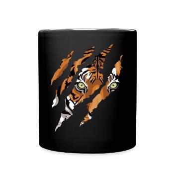 Tiger Krallen - Tasse einfarbig - Schwarz - Vorne