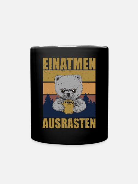 Einatmen Ausrasten Ich Atme Ein - Tasse einfarbig - Schwarz