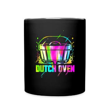 Dutch Oven Artwork - Dopfen Grillmeister Geschenk - Tasse einfarbig - Schwarz - Vorne