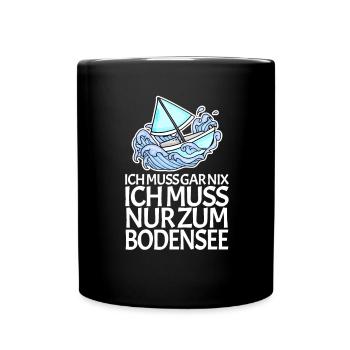 Bodensee See - Tasse einfarbig - Schwarz - Vorne