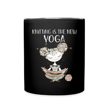 hobby Tricot est le nouveau yoga de tricot - Mug uni - noir - Devant