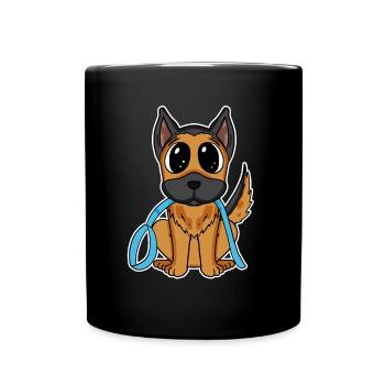 Deutscher Schäferhund - Tasse einfarbig - Schwarz - Vorne