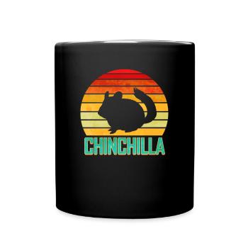 Chinchilla Vintage Design - Chinchilla Besitzer - Tasse einfarbig - Schwarz - Vorne