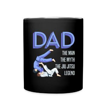 Jiujitsu Dad The Man The Myth The Jiu Jitsu Leg - Full Colour Mug - black - Front