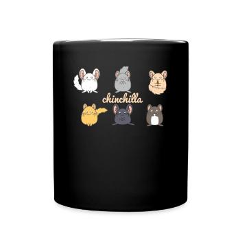Niedliche Chinchilla Familie - Chinchilla Besitzer - Tasse einfarbig - Schwarz - Vorne
