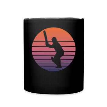 Cricket Players Fans Cricket Gift Retro - Full Colour Mug - black - Front