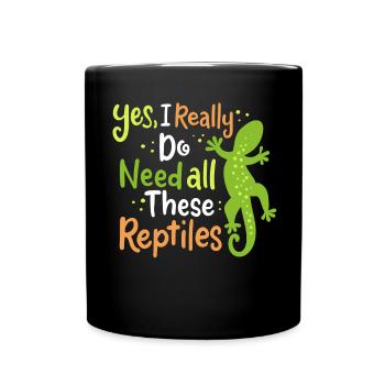 Reptil Eidechse Herpetologe - Tasse einfarbig - Schwarz - Vorne