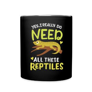 Reptil Eidechse Herpetologe - Tasse einfarbig - Schwarz - Vorne