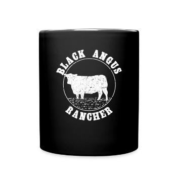 Black Angus Rancher / Vache, Agriculteur - Mug uni - noir - Devant
