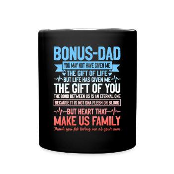 Bonus Dad Fathers Day - Tasse einfarbig - Schwarz - Vorne