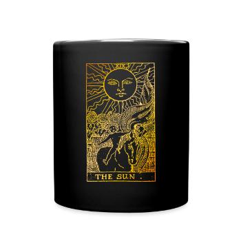 The Sun Vintage Tarot Map Strengthen the Sun - Full Colour Mug - black - Front
