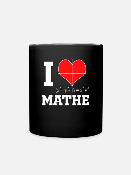 I Love Mathe - Mathematiker & Mathelehrer Herz - Tasse einfarbig - Schwarz