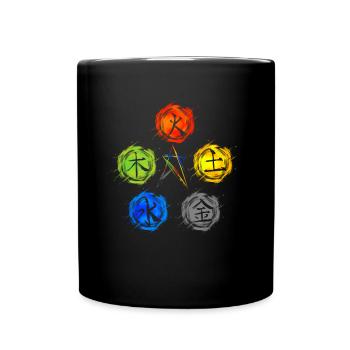 Qigong 5 Éléments Chakra Spirituel Zen Tai Chi - Mug uni - noir - Devant