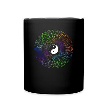 Qigong Yin Yang Symbole Mandala Zen Tai Chi - Mug uni - noir - Devant