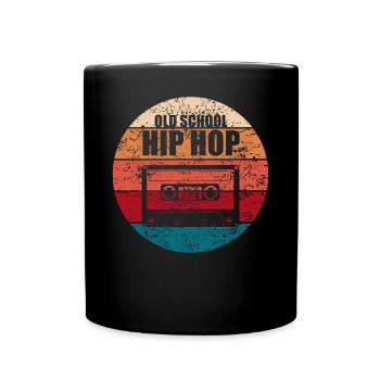 Old School Hip Hop Rap Cassette Retro Gift - Full Colour Mug - black - Front