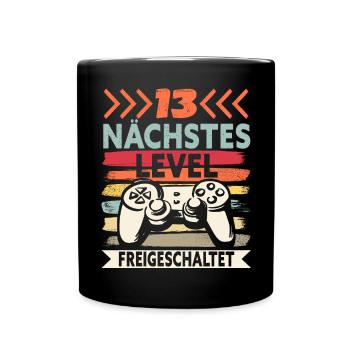 13. Geburstag Geschenk Zocker Geschenk - Tasse einfarbig - Schwarz - Vorne
