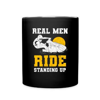 Real Men Ride Standing Up Jet Ski - Tasse einfarbig - Schwarz - Vorne
