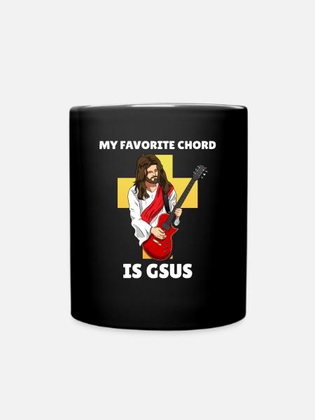 My Favorite Chord Is Gsus Jesus Religion Musiker - Tasse einfarbig - Schwarz