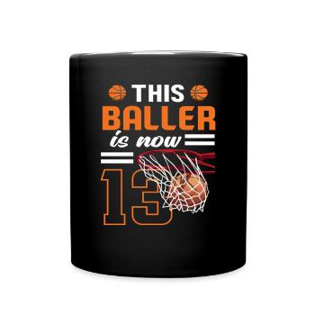 13. Geburtstag Jungen Teenager Basketballer - Tasse einfarbig - Schwarz - Vorne