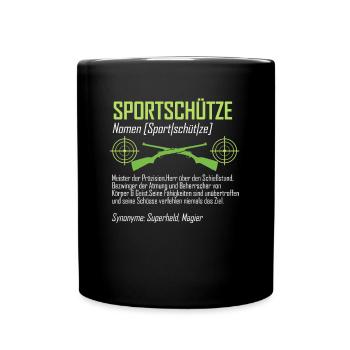Sportschütze Definition Herr über den Schießstand - Tasse einfarbig - Schwarz - Vorne