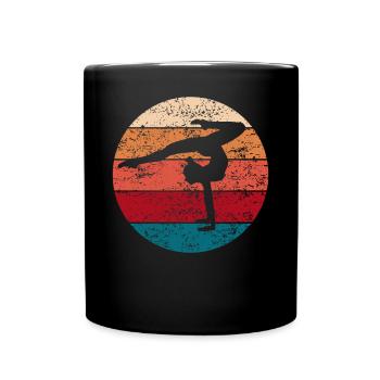 Gymnastics Gymnastin Gift Ladies Girls Vintage - Full Colour Mug - black - Front