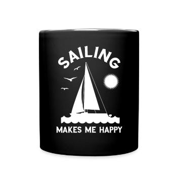 Sailing makes me happy - Mug uni - noir - Devant