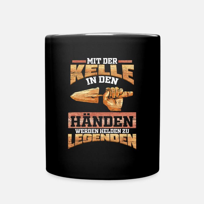 Mit der Kelle in Händen werden Helden zu Legenden - Tasse einfarbig - Schwarz