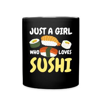 Sushi Japanese Kawaii Sushi Lovers - Full Colour Mug - black - Front