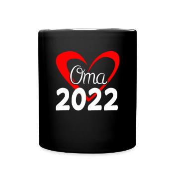 Oma 2022 - Werdende Oma - Tasse einfarbig - Schwarz - Vorne